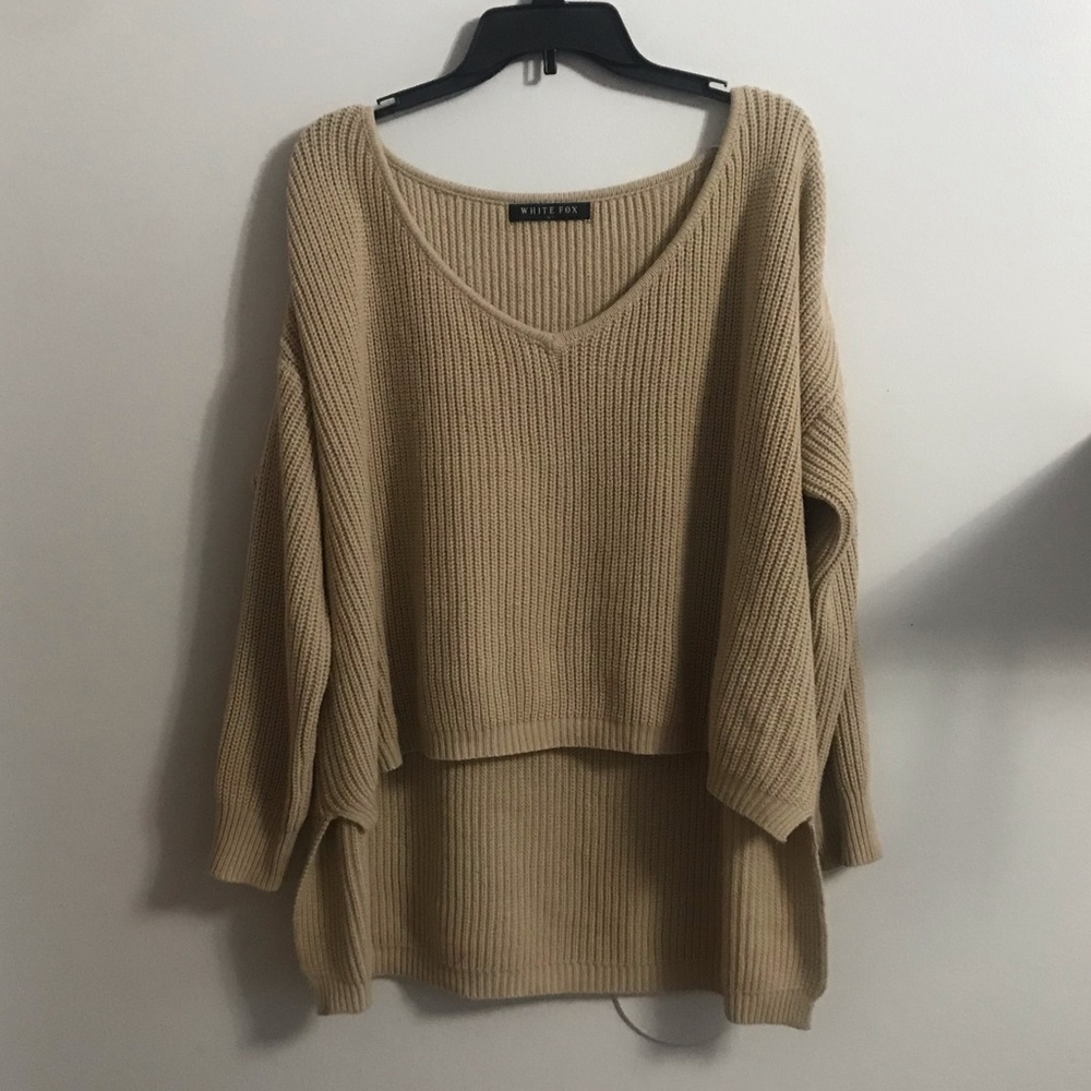 Oversized off the shoulder sweater